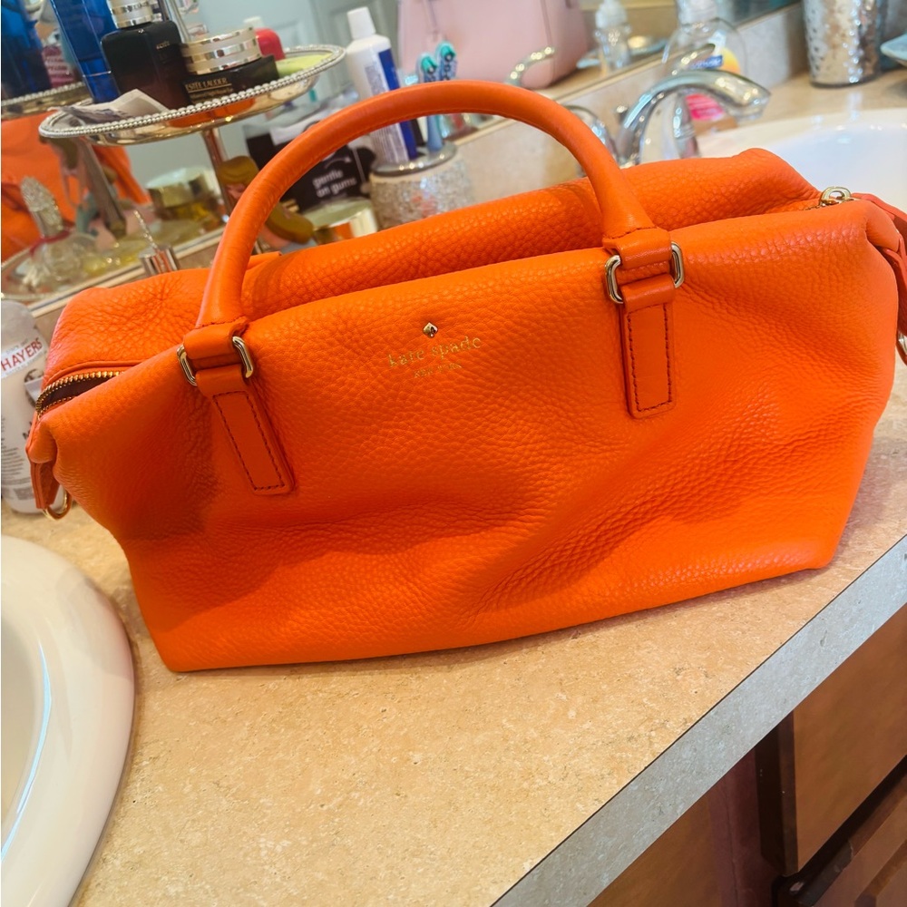 kate spade Orange Pebbled Leather Satchel